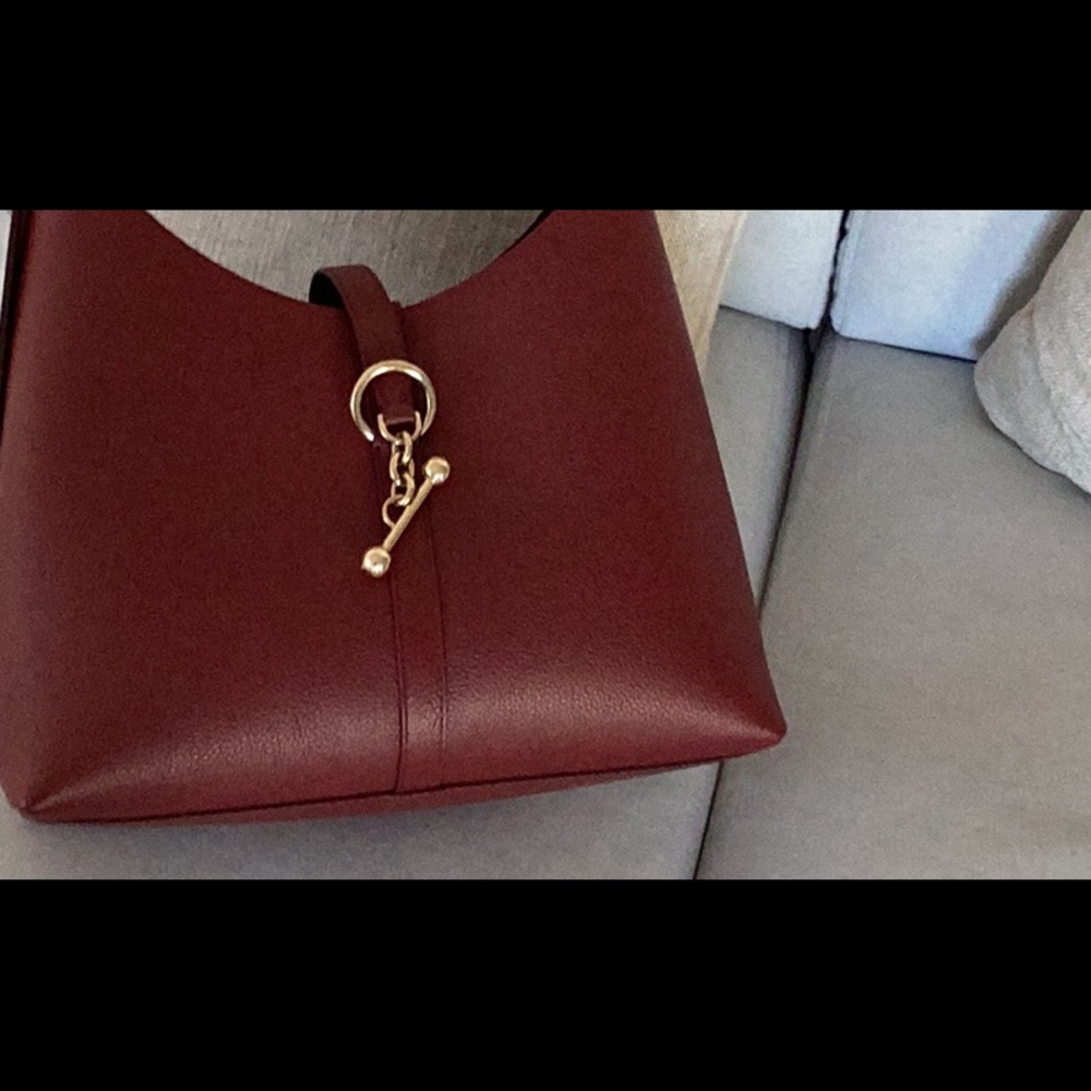 Strathberry Burgundy Leather Shoulder Bag - Picture 2 of 5